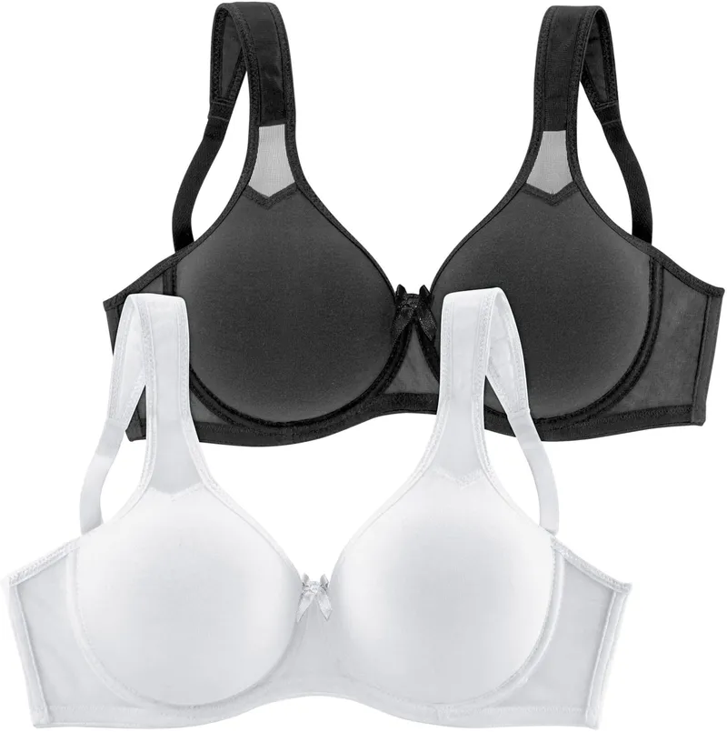 petite fleur by Lascana T-Shirt-BH, Weiß + schwarz, – Produktbild 2 von 2