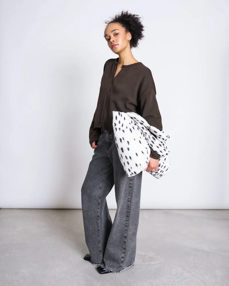 JAN N JUNE JAN 'N JUNE Damen vegan Strickjacke Asas Light Mud, Dunkelbraun, – Produktbild 1 von 3