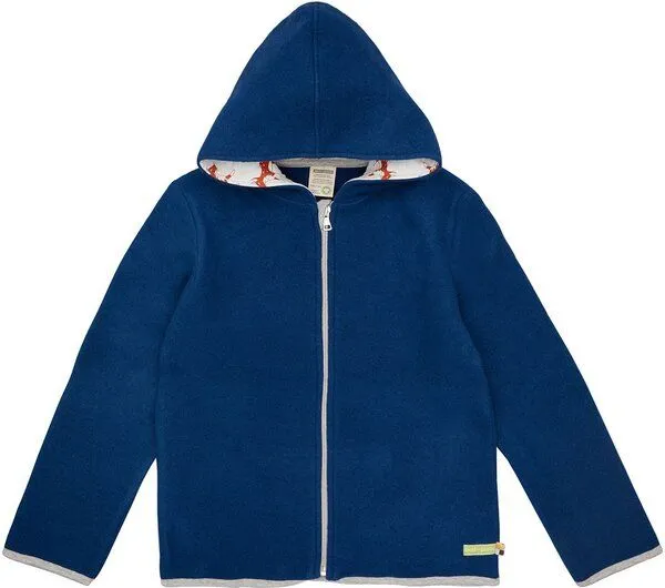 loud + proud loud + proud Kinder Jacke Wollfleece, GOTS-zertifiziert, Ultramarine(blau), – Produktbild 1 von 2