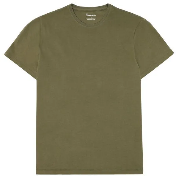 KnowledgeCotton Apparel KnowledgeCotton Apparel Basic T-Shirt, Burned olive, – Produktbild 1 von 3