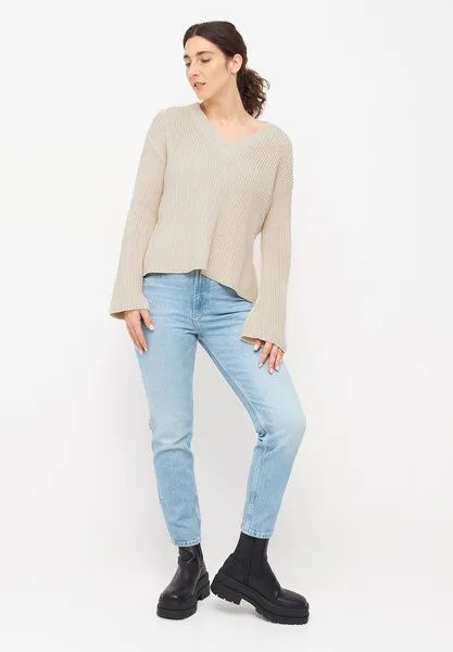Givn Berlin Givn Berlin Damen Strickpullover mit V-Ausschnitt aus Bio-Baumwolle - ELSA, Off white, – Produktbild 2 von 4