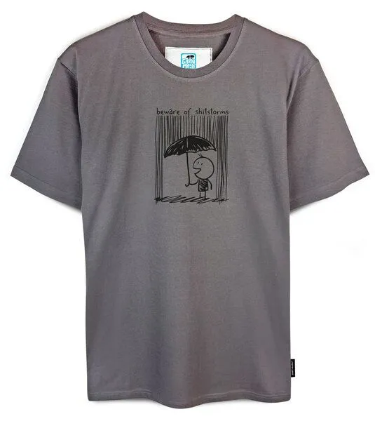 Gary Mash GARY MASH Shirt beware of shitstorms aus Biobaumwolle, Grau, – Produktbild 2 von 4