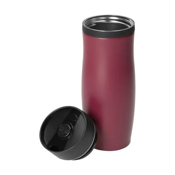 elasto elasto Thermobecher 350 ml doppelwandig isoliert „Milano“ aus Edelstahl, Rot, – Produktbild 2 von 2