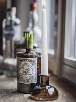 MaBe MaBe Set Kerzenständer & Vase - handgefertigtes Upcycling aus der Ginflasche mit dem Affen – Produktbild 1 von 1