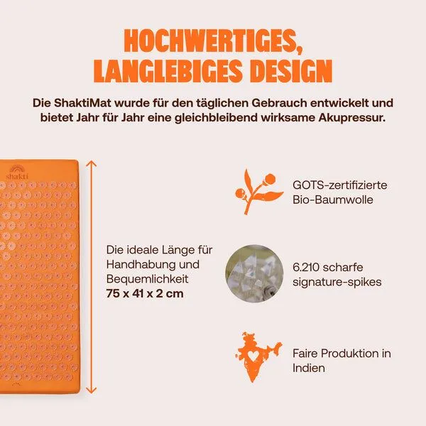 ShaktiMat ShaktiMat Shakti Mat - Die originale Akupressurmatte, Amber orange, – Produktbild 3 von 4