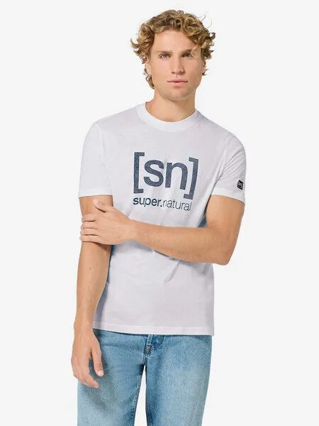 Super.Natural Super.Natural Denim Logo Bio C Tee für Herren, Merino, Blue, – Produktbild 1 von 4