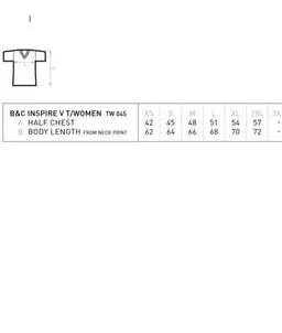 B&C Collection B&C Collection Inspire V-Ausschnitt T-Shirt Damen 140 gr /m² bis Größe 2XL – Produktbild 1 von 1