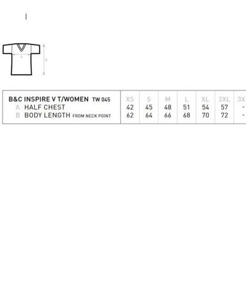 B&C Collection B&C Collection Inspire V-Ausschnitt T-Shirt Damen 140 gr /m² bis Größe 2XL, Rot, – Produktbild 1 von 3