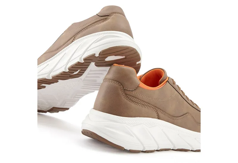 John Devin John Devin Schnürschuh, Freizeitschuh, Schnürhalbschuh, Halbschuh, Turnschuh Sneaker mit kontrastfarbenem Innenfutter Unisex VEGAN, Braun, – Produktbild 4 von 4