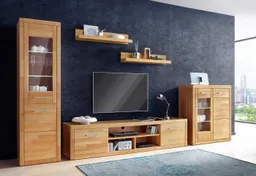 OTTO home Vitrine LOGO B/T/H: 50/42/180cm, 5Fächer, 3 Einlegeboden verstellbar. Kopus&Leisten aus Massivholz, Korpus aus Melamin, Türanschlag L/R – Produktbild 1 von 1