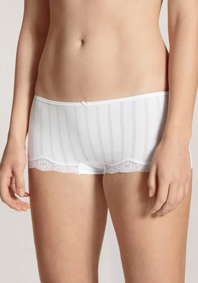 CALIDA CALIDA Panty Etude Toujours Jacquard-Optik, Low-Cut, feminin, elastisch, bequem, pillingarm, Weiß, – Produktbild 2 von 5