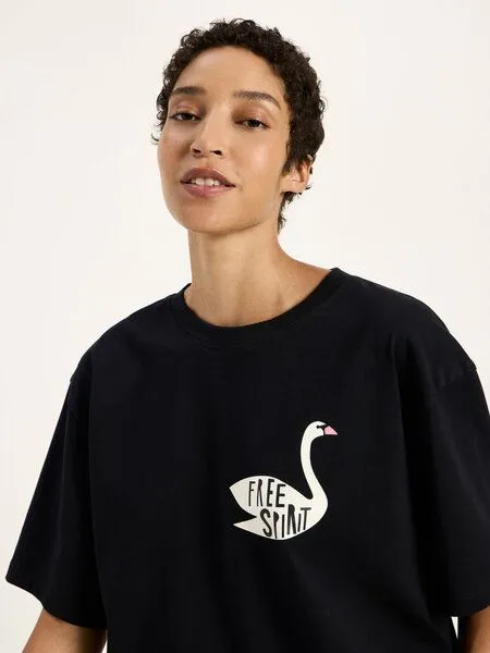 LANIUS LANIUS Oversized Statementshirt (GOTS) aus Bio-Baumwolle, Black, – Produktbild 3 von 4