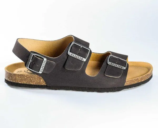 Plakton Plakton Vegane Männer Riemensandale BAKU mit 3 einstellbaren Schnallen in Wildleder-Optik, Schwarz, – Produktbild 2 von 4
