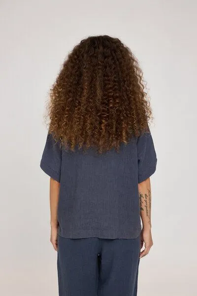 Mazine Mazine Kurzarm-Bluse, Ink blue, – Produktbild 2 von 4