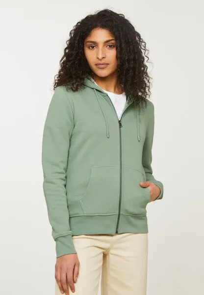 recolution Damen Sweatjacke aus Bio-Baumwolle - DAHLIA - recolution, Leaf green (grün), – Produktbild 1 von 4