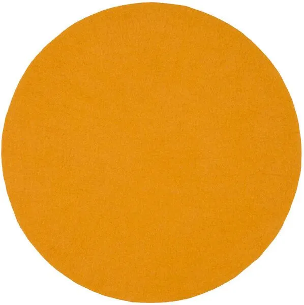 myfelt myfelt Filzteppich rund, 100% reiner Schurwolle, Ockergelb (risa), – Produktbild 1 von 4