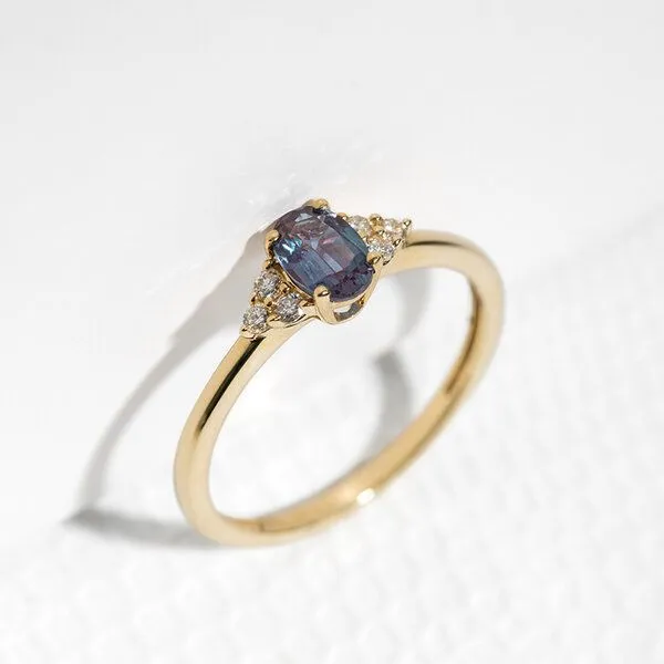 Eppi Eppi Verlobungsring mit Alexandrit und Diamanten Sheldo, Rosa, – Produktbild 4 von 4