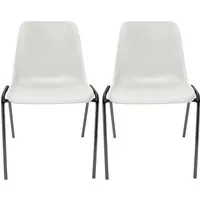 2x Besucherstuhl "ECO" Gestell anthrazit, Kunststoffschale weiß – Produktbild 1 von 1