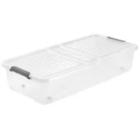 Keeeper keeeper Unterbettbox mit Rollen "Lea" 77 x 38 x 16 cm, 33 l, natural transparent – Produktbild 1 von 1