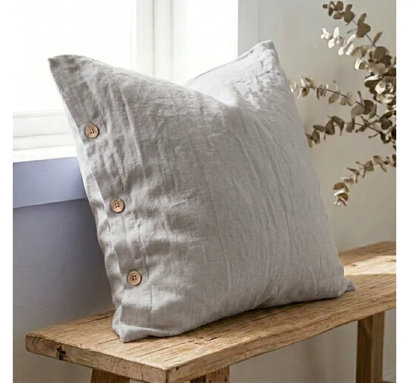 Interior by Hakito Kissenbezug 100% reine Leinen 180g/m² GOTS BIO zertifiziert, Grau, – Produktbild 5 von 5