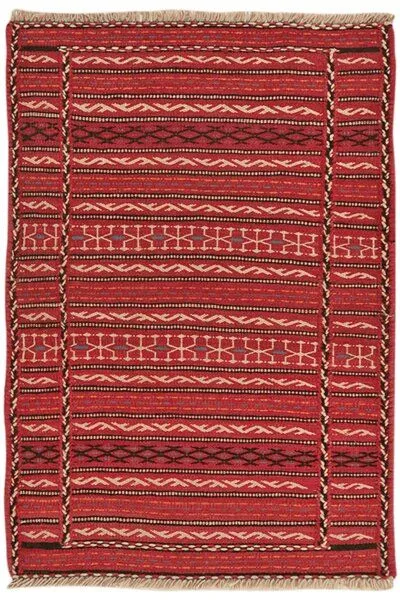 Rugtales Kelim Kordi „Rugtales“ aus Schurwolle, Rot, – Produktbild 4 von 4