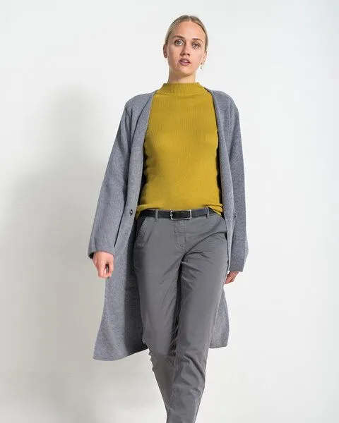 Alma & Lovis Alma & Lovis Rollkragen-Pullover aus Bio-Baumwolle | Rolli, Sulfur (gelb), – Produktbild 3 von 4