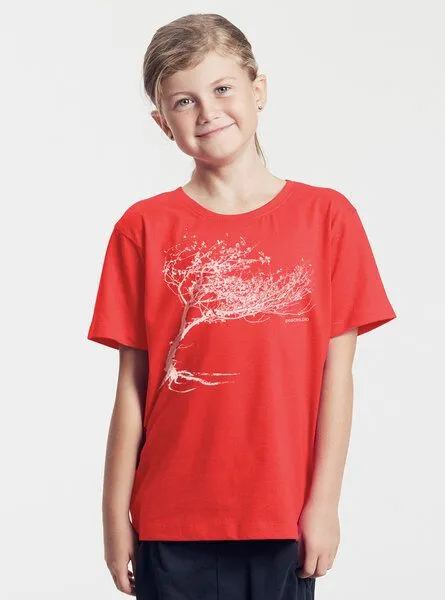 Peaces.bio - handbedruckte Biomode Peaces.bio - handbedruckte Biomode Bio-Kinder T-Shirt Windy Tree, Rot, – Produktbild 3 von 3