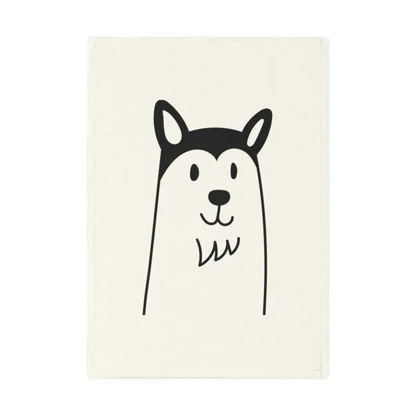PepMelon Husky Hund Geschirrtuch, 50 x 70 cm, Bio-Baumwolle – Produktbild 2 von 4