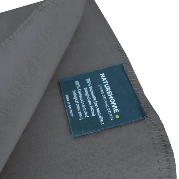 NATUREHOME NATUREHOME Wohndecke Kuscheldecke OLE 150x200cm aus 100% Baumwolle (kbA) Versch. Farben, Anthrazit (grau), – Produktbild 3 von 4