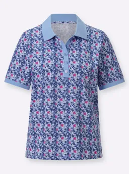 Witt Poloshirt bleu-fuchsia-bedruckt – Produktbild 1 von 1