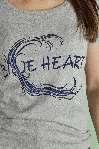 La Gitana La Gitana Shirt Eco Woman NIN Grau mit Statement, Grau meliert "blueheart", – Produktbild 3 von 4