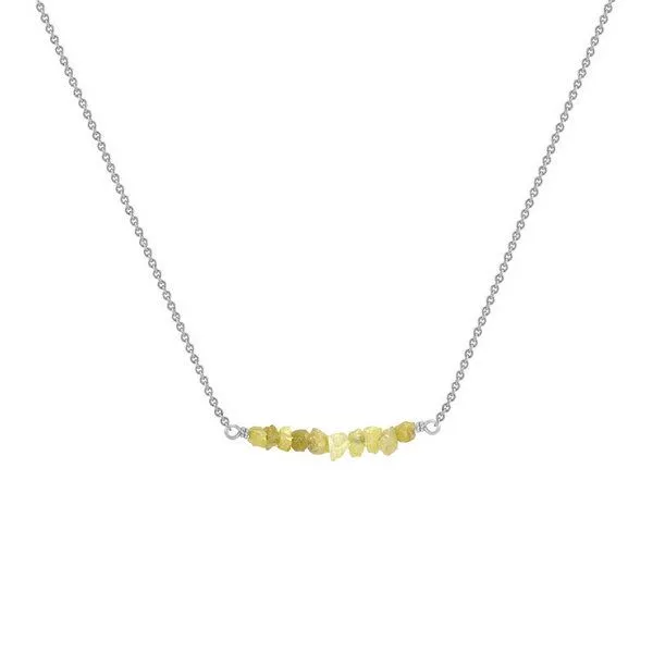 Eppi Eppi Goldener Choker mit ungeschliffenen gelben Diamanten Marte, Weiss, – Produktbild 1 von 1