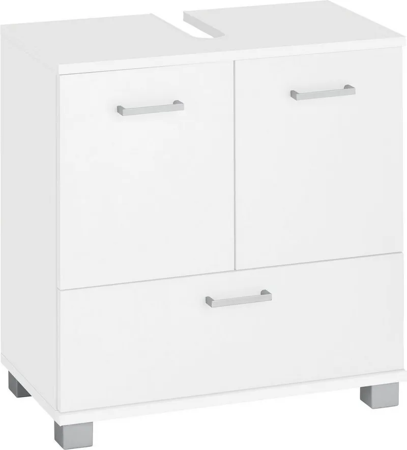 Schildmeyer Waschbeckenunterschrank Breite 60 cm, Badschrank Badezimmerschrank WBU Unterschrank, Weiß, – Produktbild 2 von 5