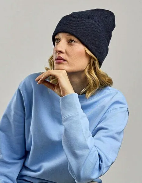 Atlantis Headwear Atlantis Headwear Strickmütze (Beanie) mit Bündchen aus recyceltem Polyester, Navy (blau), – Produktbild 2 von 3