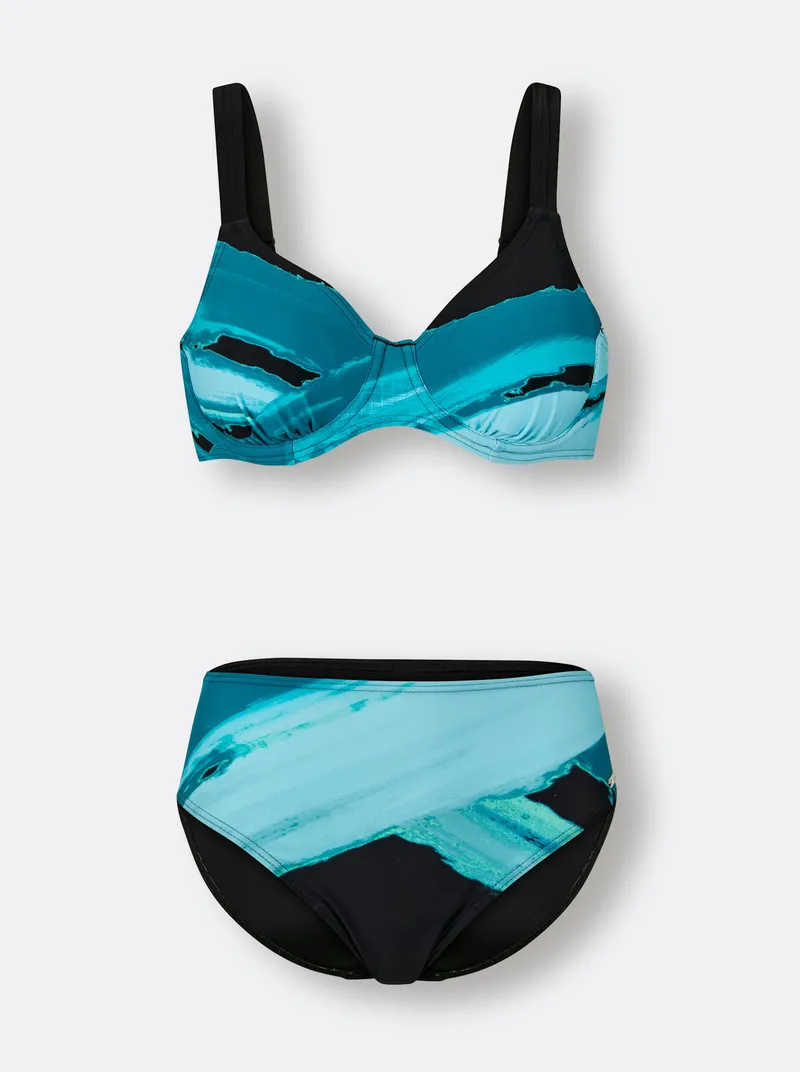feel good Bikini schwarz-türkis, Schwarz-türkis, – Produktbild 1 von 2