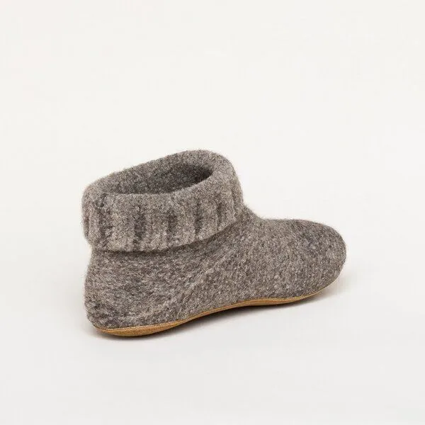 Gottstein Gottstein Hüttenschuh Knit Boot aus 100% Schurwolle - Filz-Hausschuh made in Tirol, Braun, – Produktbild 8 von 8