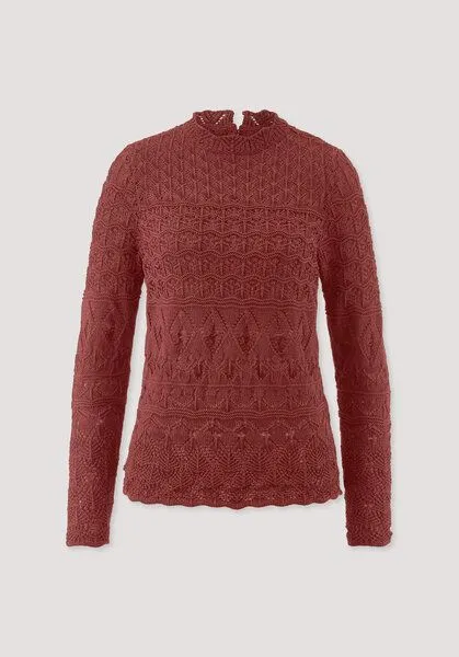 hessnatur hessnatur Strick Pullover Regular aus reiner Bio-Baumwolle, Terrakotta, – Produktbild 4 von 4