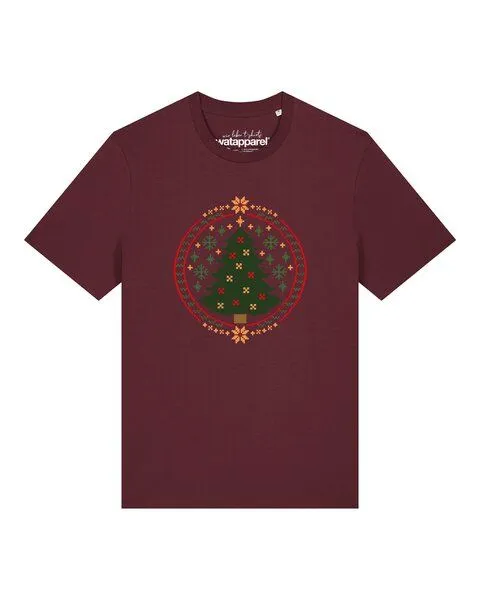 watapparel watapparel T-Shirt Unisex Weihnachtszeit, Burgundy, – Produktbild 1 von 2