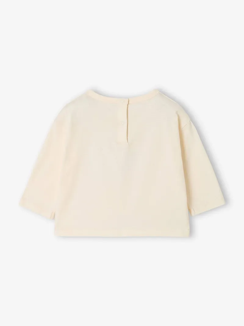 Vertbaudet Shirt mit Herzmotiv Baby Mädchen, Wollweiß, – Produktbild 3 von 3