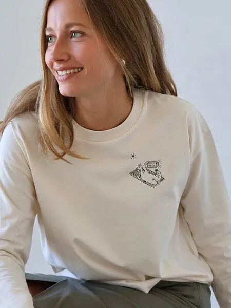 Kultgut Kultgut Artdesign- Softes Langarmshirt Biobaumwolle/ Snooze, Natur, – Produktbild 4 von 4