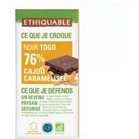Ethiquable Ethiquable Noir-Schokolade 76% Togo mit Cashewkernen (bio), 100g – Produktbild 1 von 1