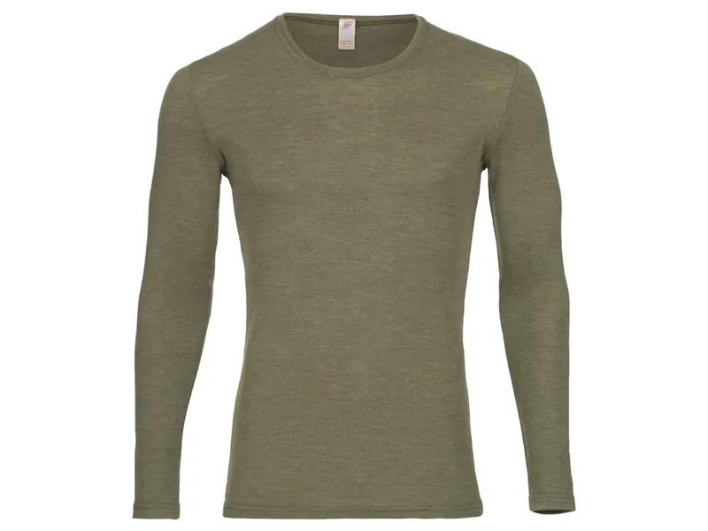 Engel natur Engel Natur Herren Unterhemd Langarm Wolle Seide olive Gr. 46/48, Grün, – Produktbild 1 von 1