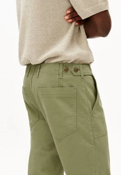 ARMEDANGELS ARMEDANGELS COTTON LINEN Herren Stoffhose aus Baumwoll-Leinen-Mix, Fatigue green, – Produktbild 3 von 4