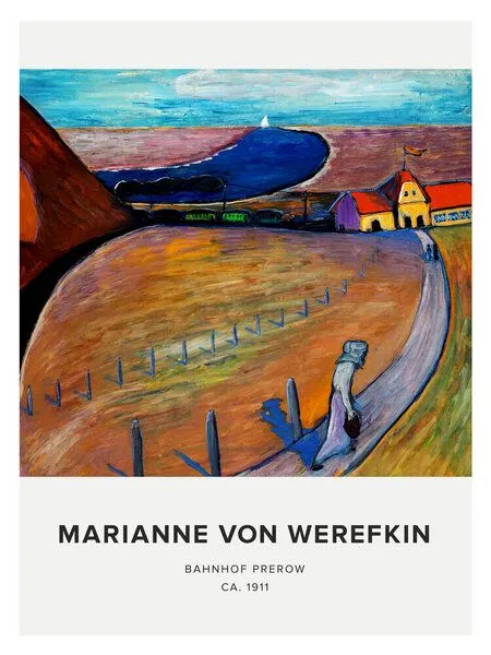 Photocircle Photocircle Poster / Leinwandbild - Marianne von Werefkin: Bahnhof Prerow (ca. 1911) - Ausstellungsposter – Produktbild 1 von 4