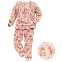 People Wear Organic People Wear Organic Pyjama "Eichhörnchen", Langarm-Schlafanzug, rosa/bedruckt, 100% Baumwolle (Bio) – Produktbild 1 von 1