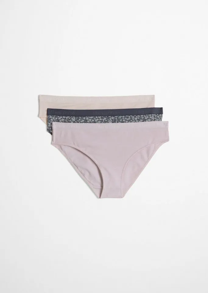 Marc O'Polo Marc O'Polo Slip (3er Pack) Slip, im 3er Pack, aus Baumwollmischung in Jersey-Qualität, Blau|grau|lila, – Produktbild 1 von 4