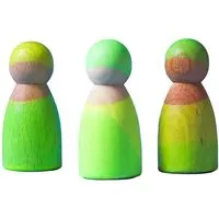 Grimms Grimms Neonfreunde aus Holz 3-teilig, bunt lasiert grün Durchmesser 3 cm, Höhe 6,5 cm – Produktbild 1 von 1