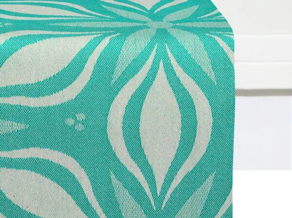 Nature by Adam Nature by Adam Tischläufer aus 100% Bio-Baumwolle - Made in Germany - Retro Floret, Petrol, – Produktbild 1 von 4