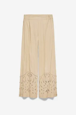 Alchemist Alchemist Damen vegan Hose Mondblume Bestickt Sand Beige – Produktbild 1 von 1