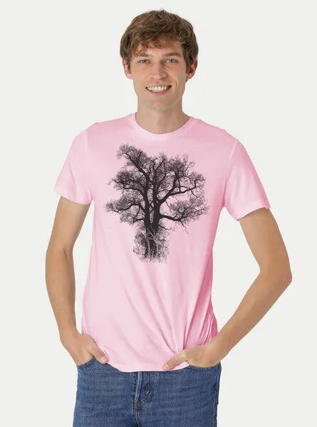 Peaces.bio - handbedruckte Biomode Peaces.bio - handbedruckte Biomode Bio-Herren-T-Shirt Chestnut, Rosa, – Produktbild 2 von 3